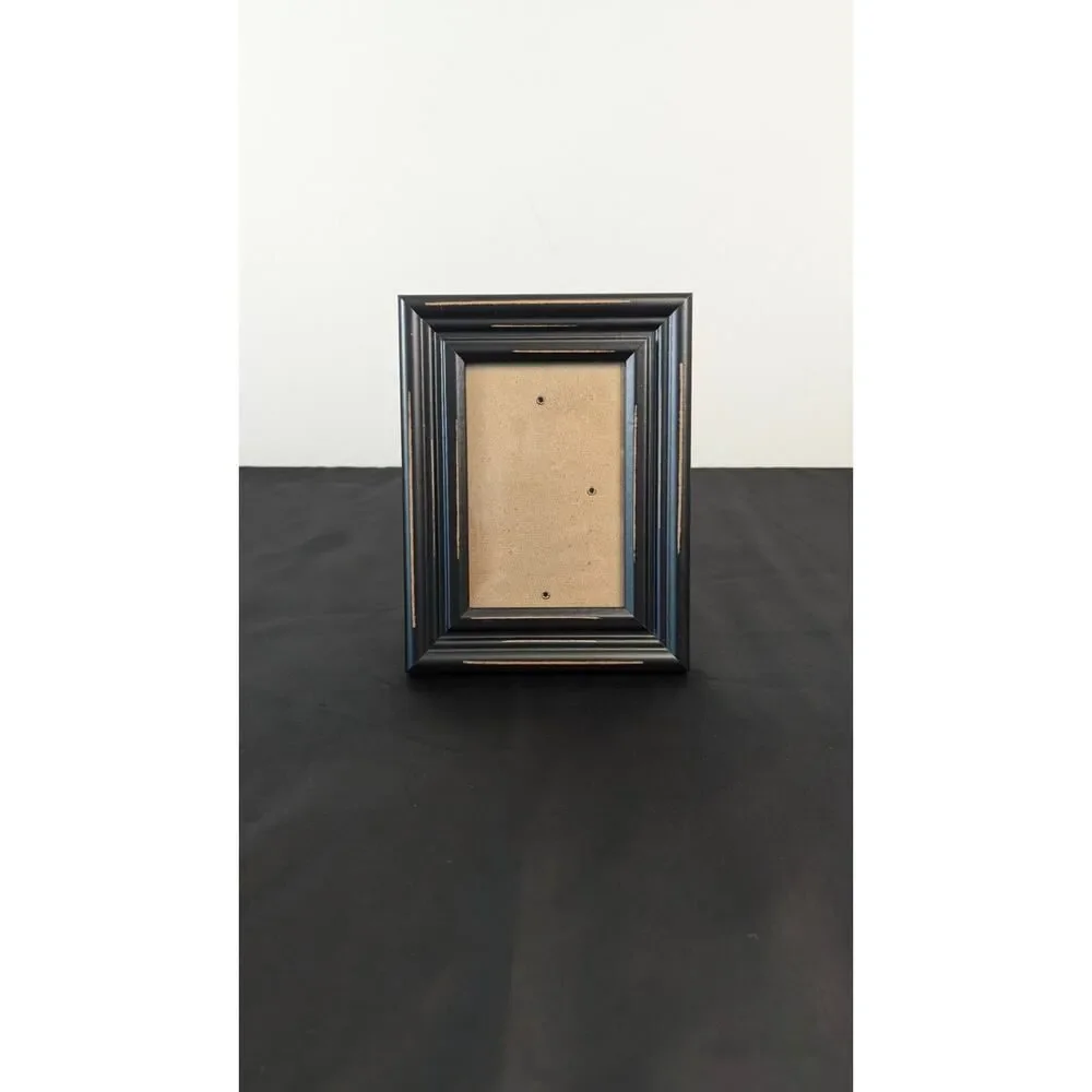 Picture Frame 4x6 Black Wood Distressed Photo Rustic Cottagecore Farmhouse Boho